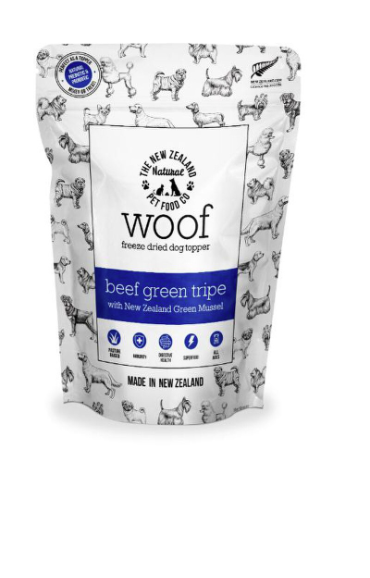 New Zealand Pet Woof Beef Green Tripe Topper 6.3oz