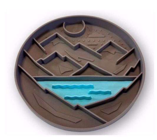 Messy Grey Mountain Silicone Interact Lick Bowl 8x8