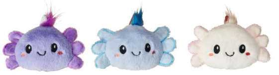 Ethical Pet SPOT Axolotl Faces Plush Toy Assorted Colors 5“