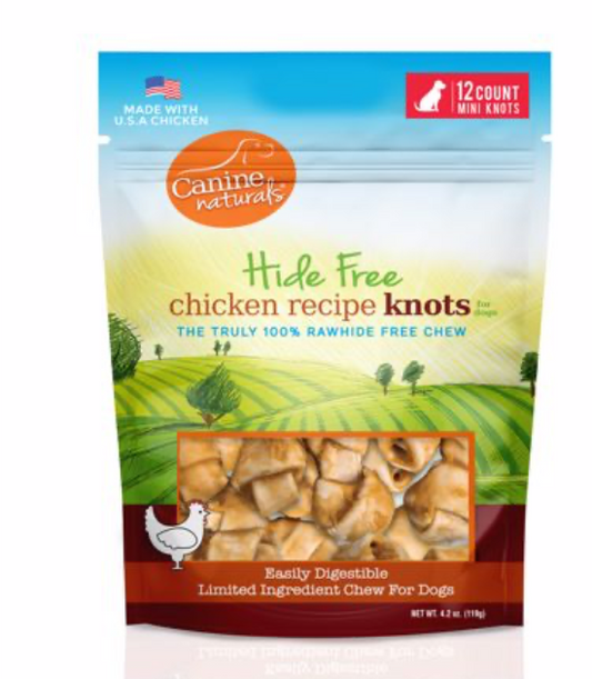 Canine Natural Mini Chicken Knot Hide Free Chew 12pk