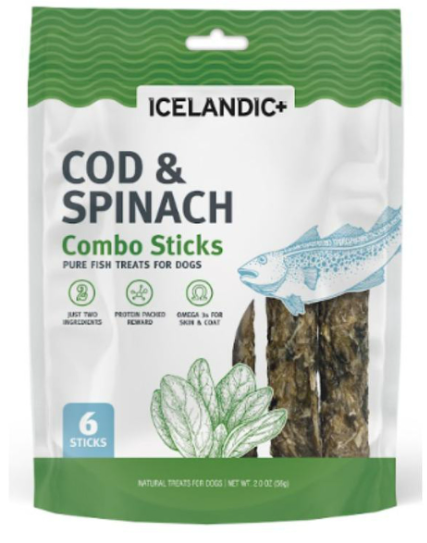 Icelandic+ Cod & Spinach Sticks 2oz