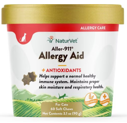 NaturVet Allergy Aid w/ Antioxidants Cat 60ct