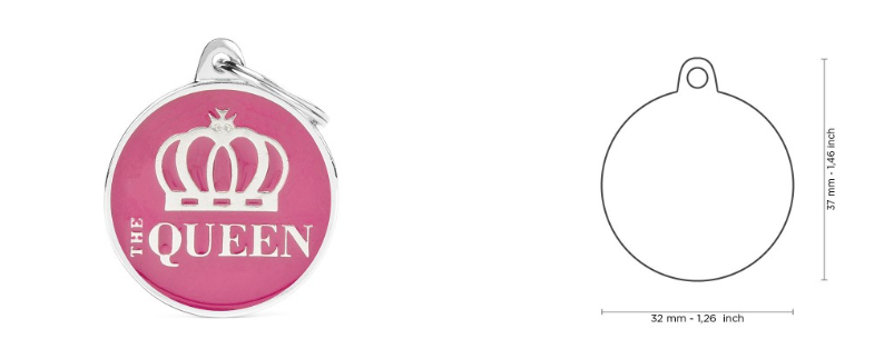 MyFamily Charms Big "The Queen" ID Tag
