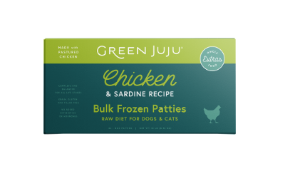 Green Juju Dog & Cat Frozen Raw GF Chicken + Sardine Bulk Box 18lbs