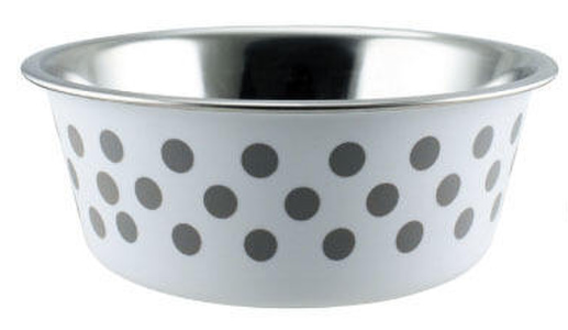 Indipets Bowl Polka Dot White Large