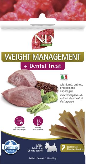 Farmina 2.1 oz Dog Lamb Weight Management Quinoa Mini Dental Treat