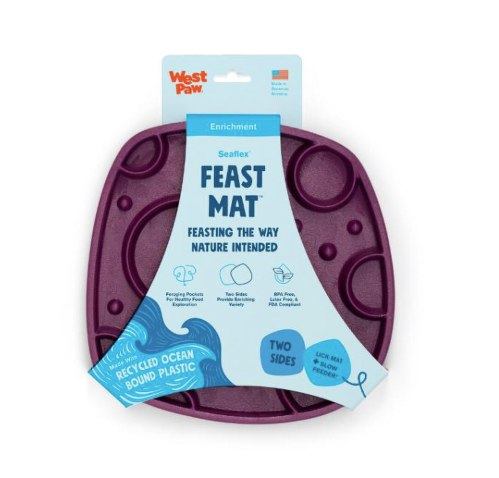 West Paw Bubbles Feast Lick Mat & Slow Feeder Tropic Red