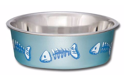 Loving Pets Metallic Fish Skeleton Bowl XSM