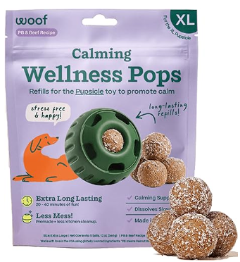 Woof Calming Wellness Pops PB & Beef XLG 12z