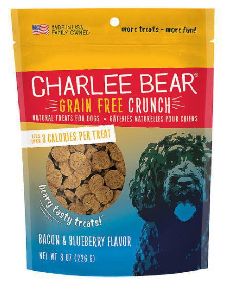 Charlee Bear Crunch Grain Free Bacon Blueberry Treats 8oz