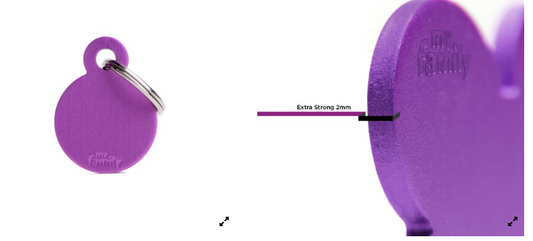 MyFamily Basic Small Aluminum Purple Circle ID Tag