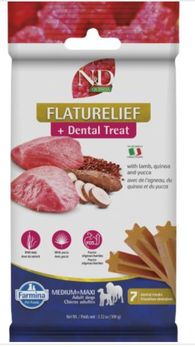 Farmina 2.1 oz Dog Quinoa, Flaturelief, Dental Treat