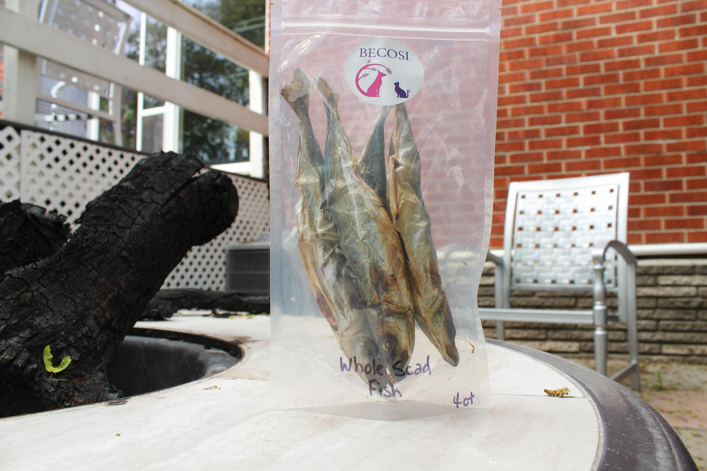 Becosi Dehydrated Whole Dragon Round Scad Fish 4 ct