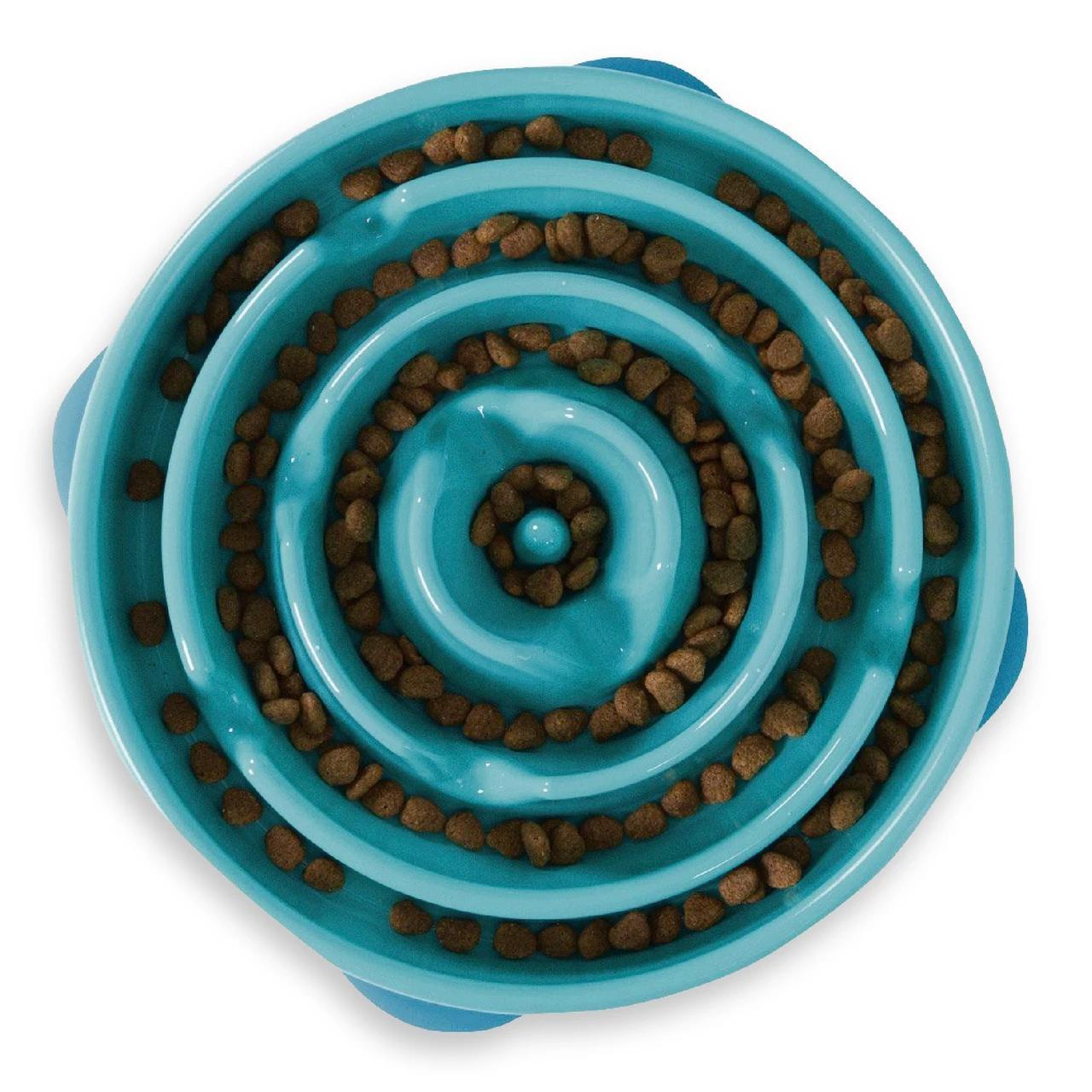 Outward Hound Fun Feeder Slo-Bowl Teal