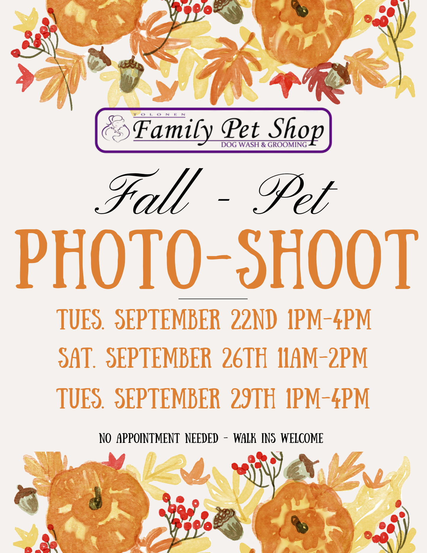 Fall Photo Shoot (Sept. 22nd)