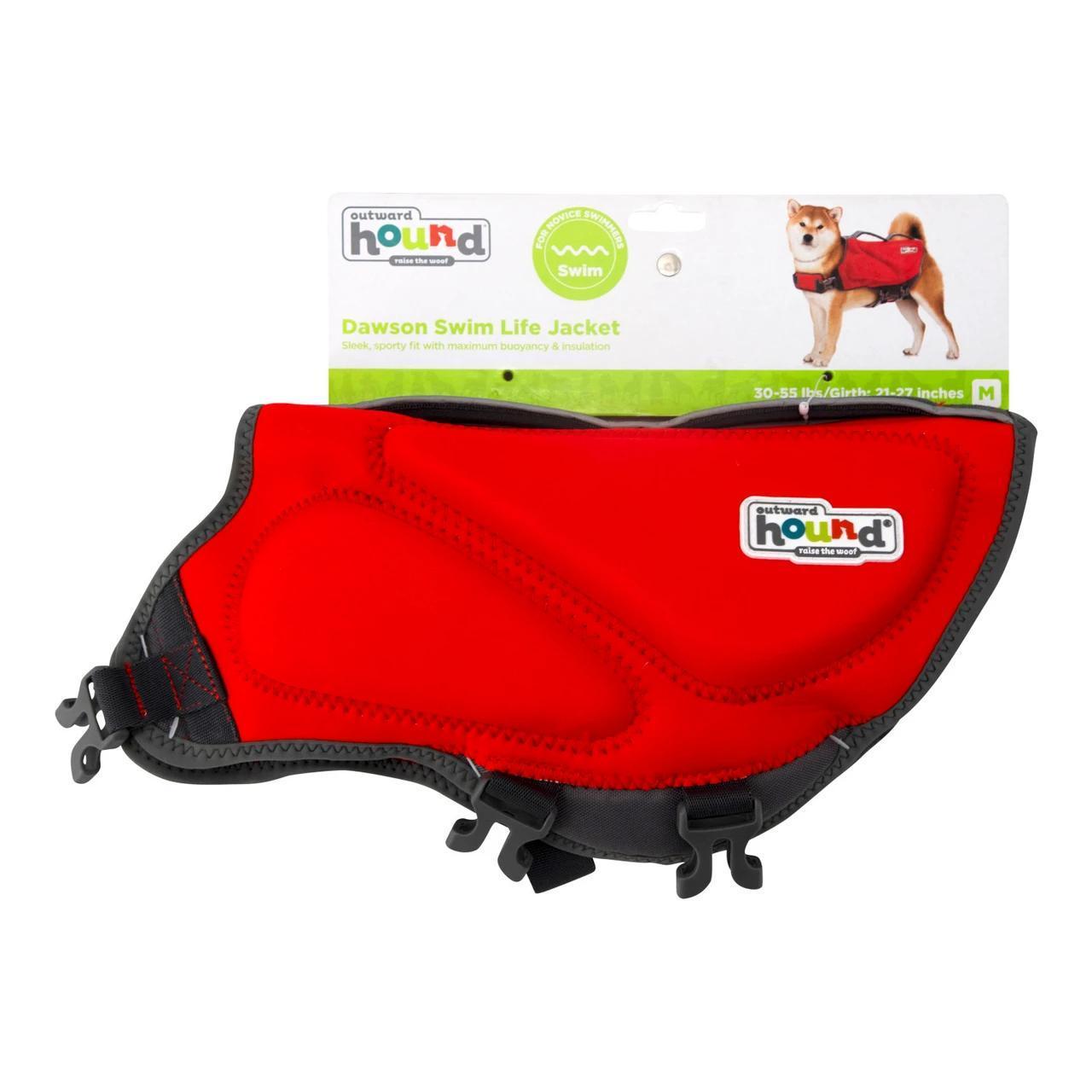 Outward Hound Dog Life Jacket Dawson Swim Red Med