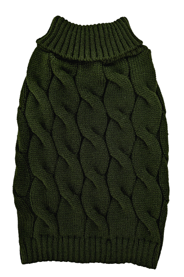 Fashion Pet Twisted Cable Sweater Forest SM