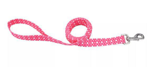 Coastal 5/8" Leash Pink Dots x6'