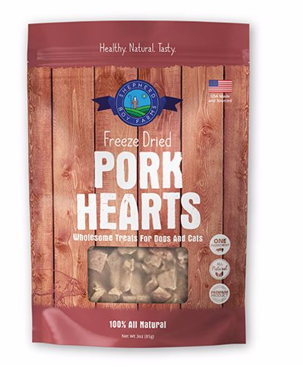 Shepherd Boy Freeze Dried Pork Heart Treats 3oz