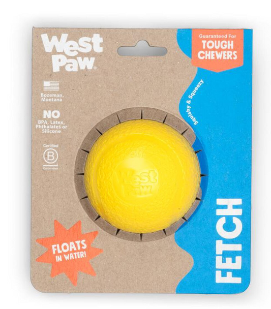 West Paw Boundr Tennis Ball Dandelion Yellow Large 3"