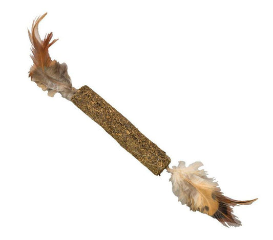 Spot Compressed Catnip Stick w/ Feathers 12"