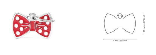 MyFamily Charms Red Bow Tie ID Tag