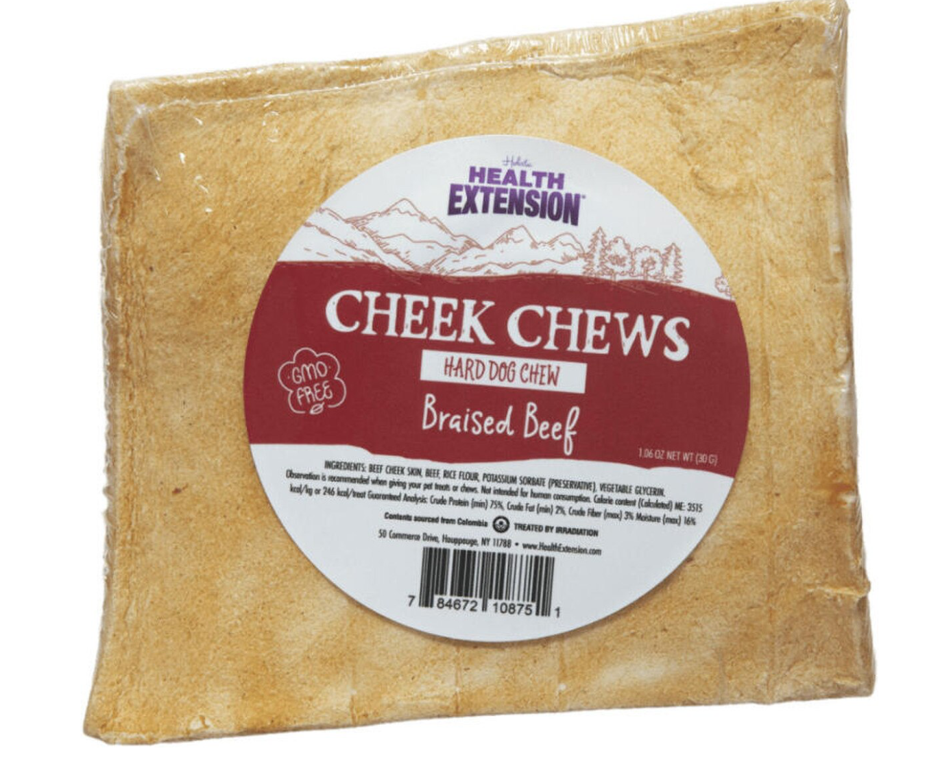 Health Extension Cheek Chews Braised Beef 1.6oz