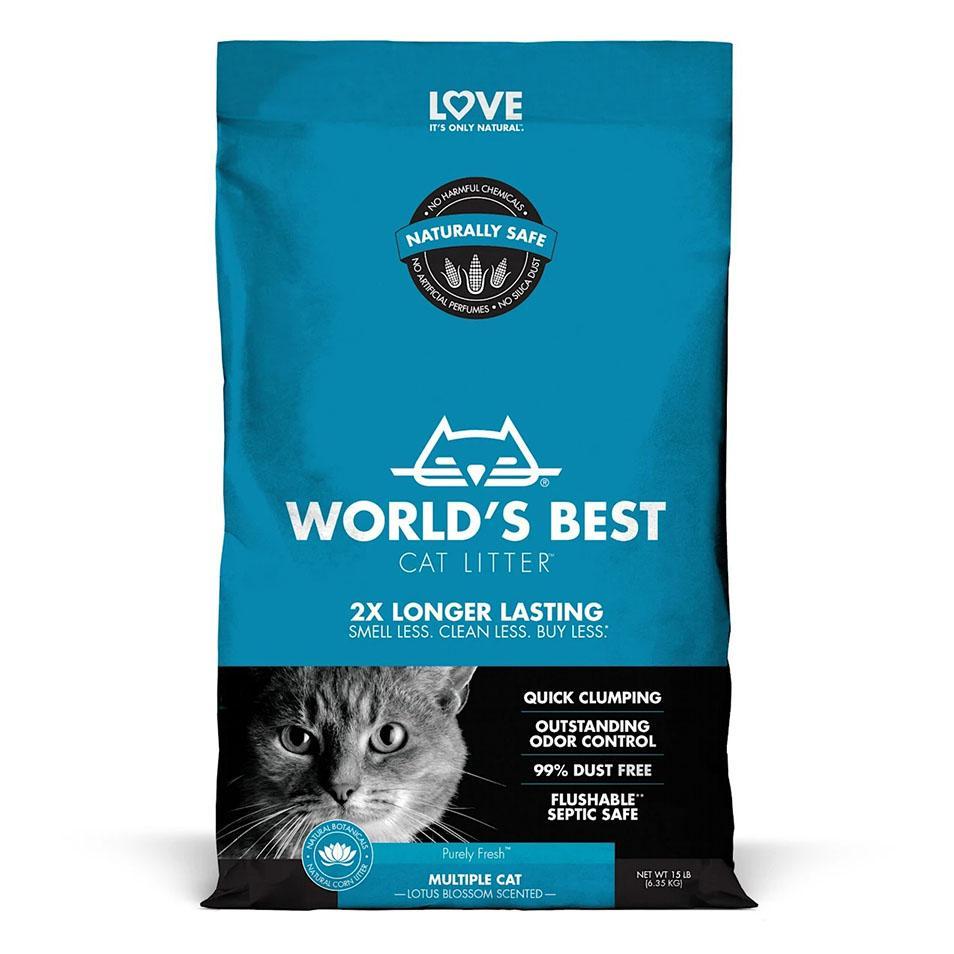 World's Best 15lb Multi-Cat Lotus Blossom Clumping Litter