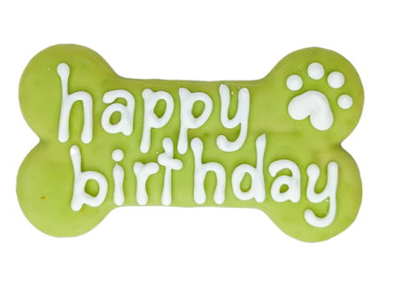 Bosco & Roxys Green Happy Birthday Bone