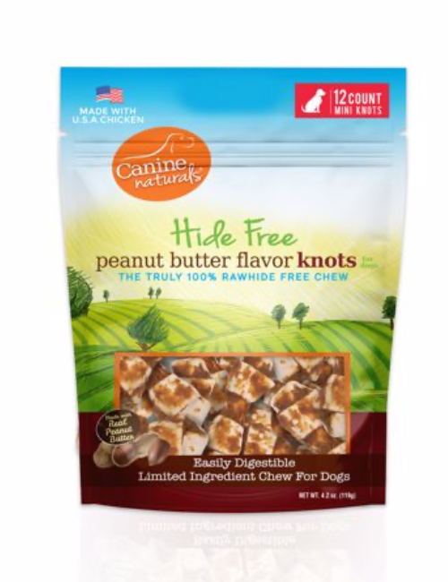 Canine Natural Mini Peanut Butter Knot Hide Free Chew 12pk