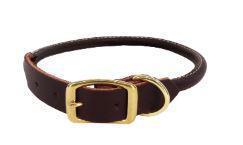 Circle T Latigo Leather Round Dog Collar - Small 16"