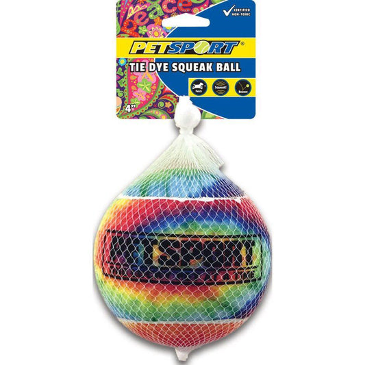 PetSport Tie Dye Squeak Ball 4"