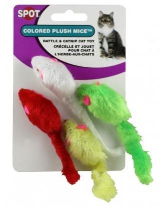 Spot Plush Mice Assorted 4pk