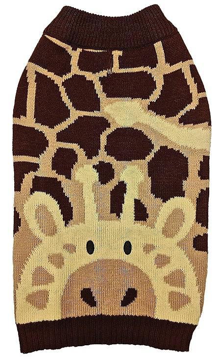 Fashion Pet Giraffe Sweater Brown LG