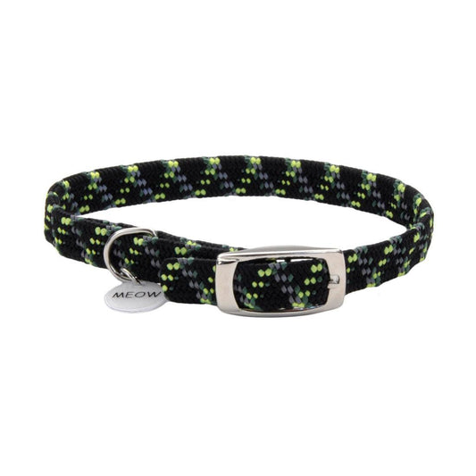 Coastal 3/8" Cat Safety Collar Black/Green 10"