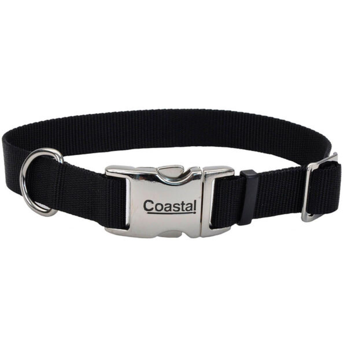 Coastal 1" Adjustable Collar Black 18"-26"