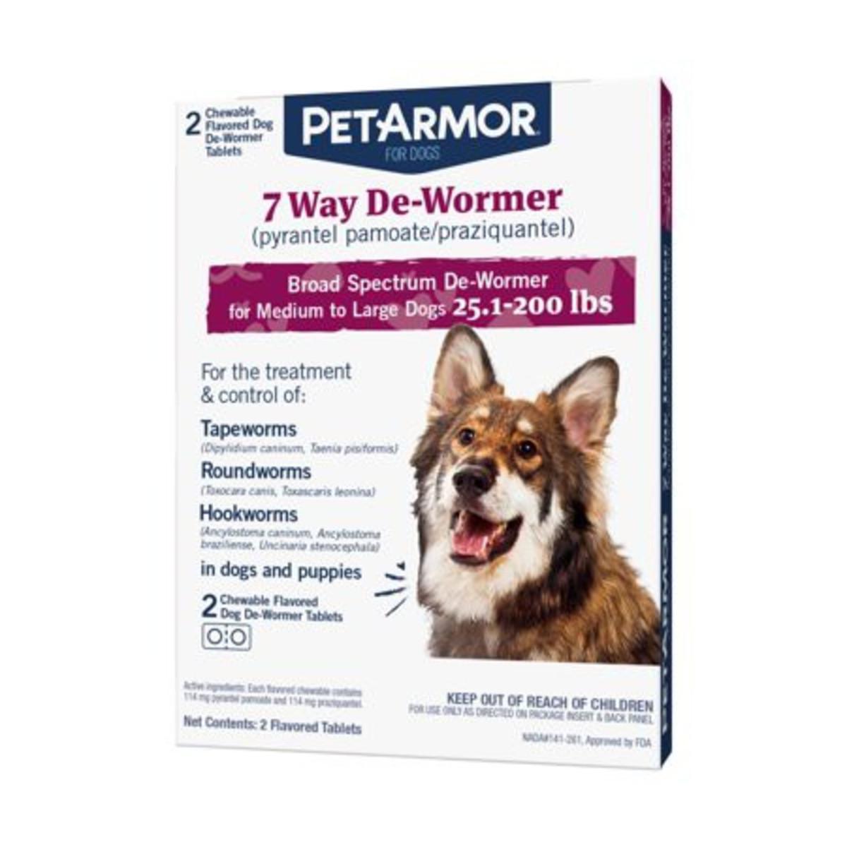 PetArmor 7 Way De-Wormer MD/LG dog 2pk