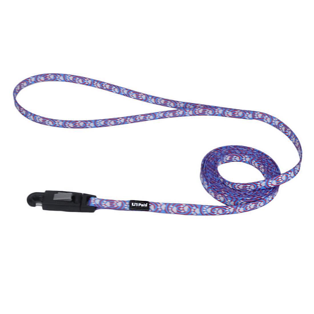 Li'l Pals 3/8" Leash EZ Snap Blue Paws x6'