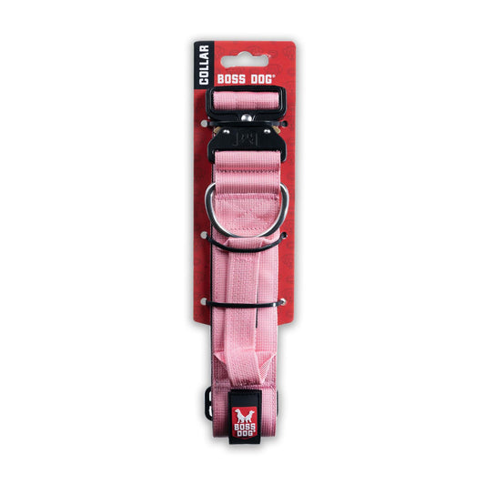 Boss Dog Collar 1.5" Medium Pink (15"-18")