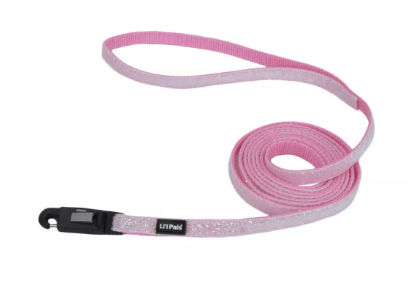 Li'l Pals 3/8" EZ Snap Glitter Leash Pink x6'