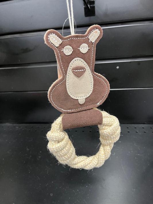 Advance Pet Cotton Tug Leather Bear