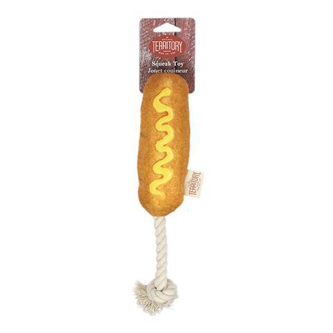 Territory Corn Dog Tug w/ Squeaker 14"