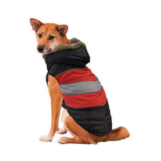 Fashion Pet Diagonal Strip Puffer Red XSM