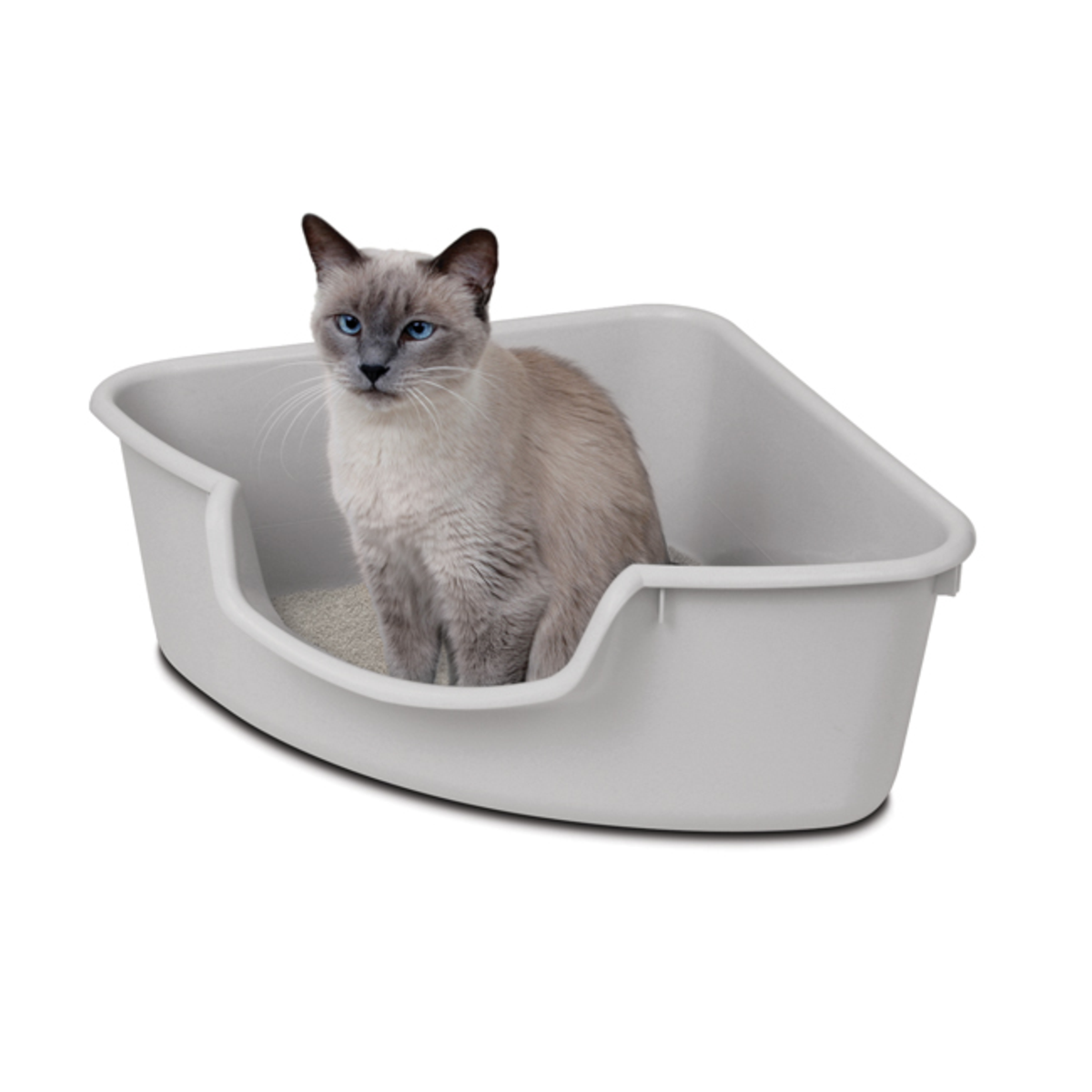 Smart Cat Corner Litter Box Grey