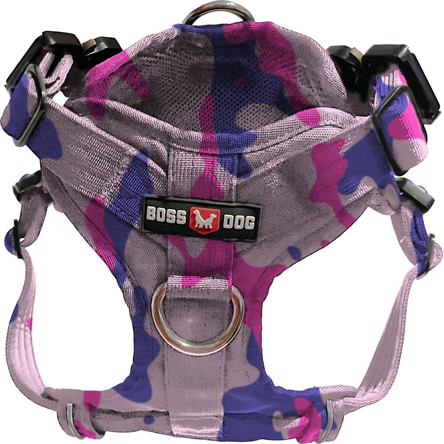 Boss Dog Tactical Harness Pink Camo MD