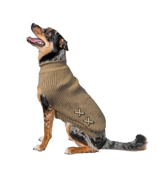 Fashion Pet Criss Cross Sweater Taupe LG