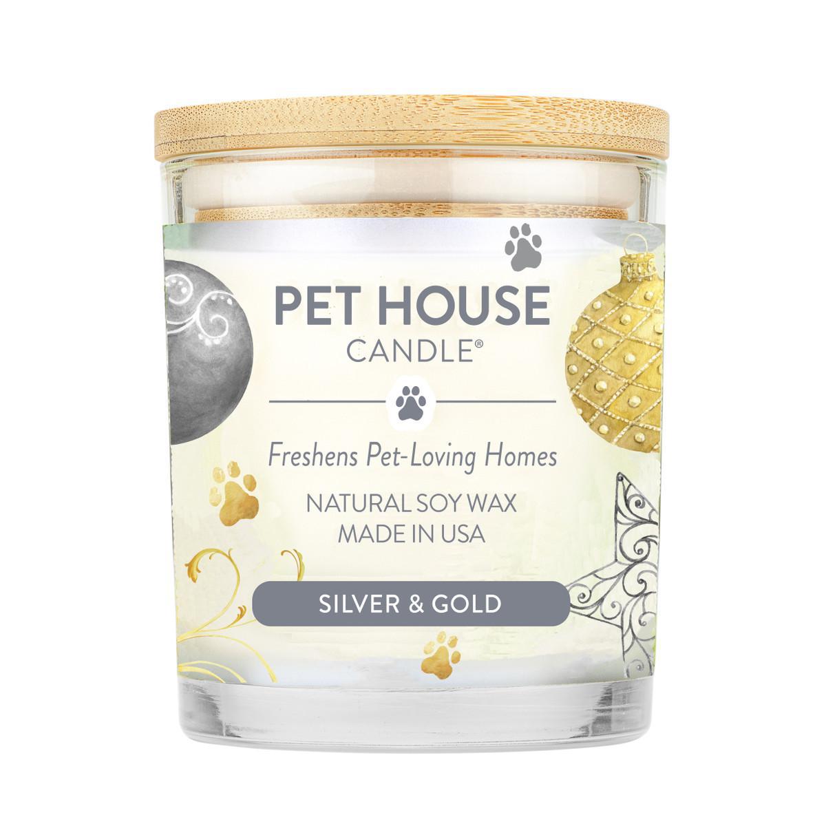 Pet House Silver & Gold Candle