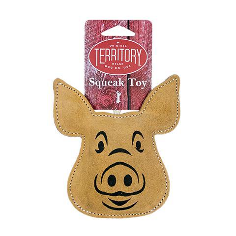 Territory Leather Pig w/ Squeaker 6.5"