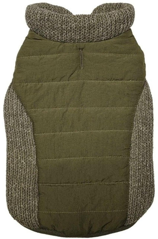 Fashion Pet Sweater Trim Puffy Olive SM