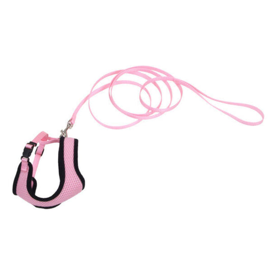 Coastal 3/8" Comfort Soft Cat Harness 14"-16" w/ Leash Pink